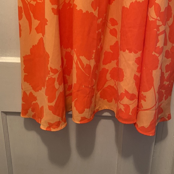 Halogen x Atlantic-Pacific NWT Floral Dress Large Coral Smocked Utility Tropical - Picture 14 of 16